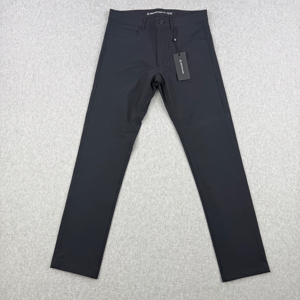 Western Rise Pants Mens 31x32 Black Evolution Slim 4 Way Stretch Lightweight New